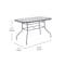 Flash Furniture Tory 27.5-in x 47.25-in Patio Table w/Tempered Glass Top w/Umbrella Hole and Steel Tube Frame, Slvr FV-FRB7-120-7W-SV-GG - alternate 7